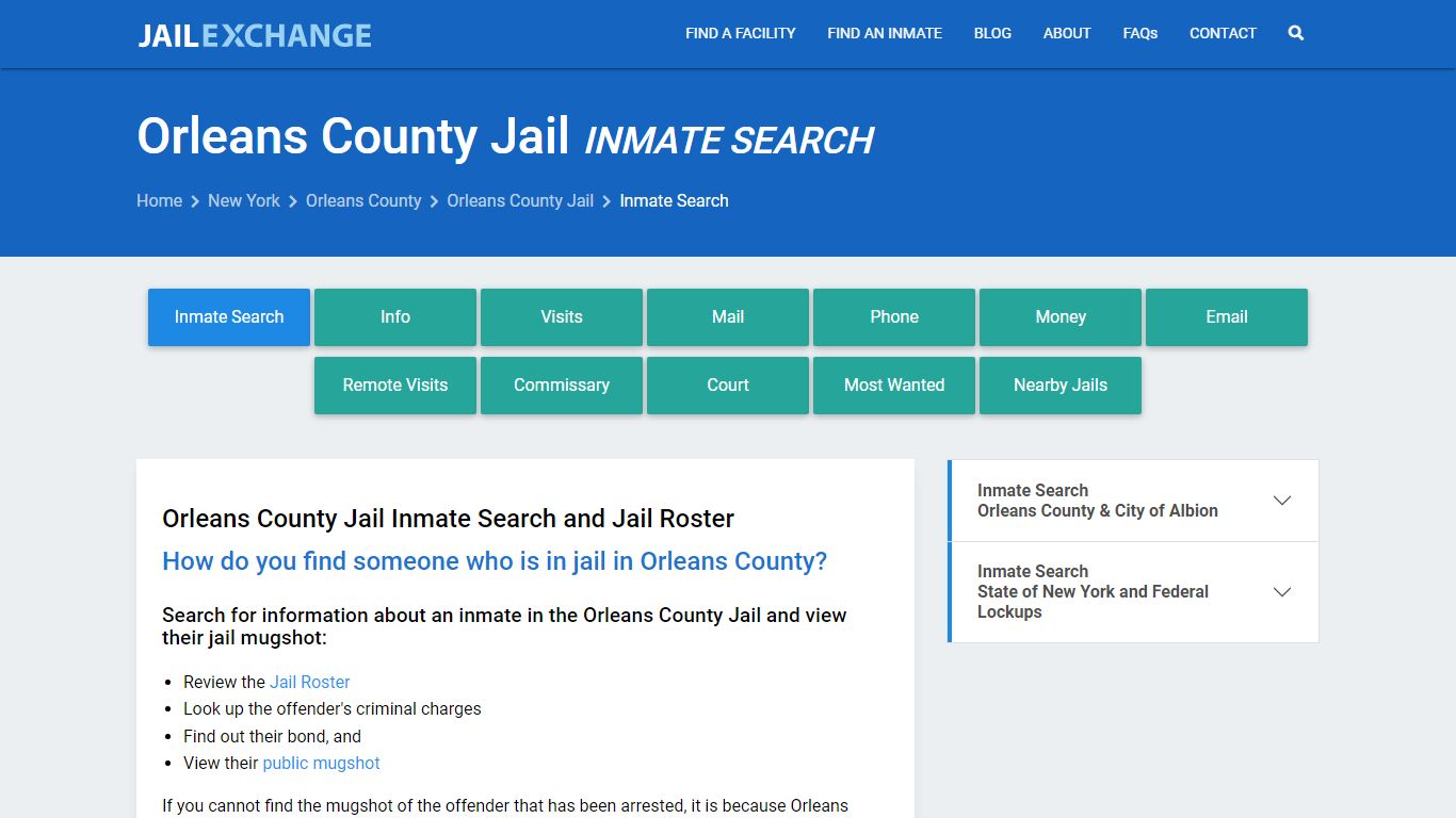 Inmate Search: Roster & Mugshots - Orleans County Jail, NY